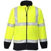 Portwest FR31 Yellow/Navy Modaflame Knit Inherent Flame Resistant Anti Static Arc Hi Vis Fleece Jacket