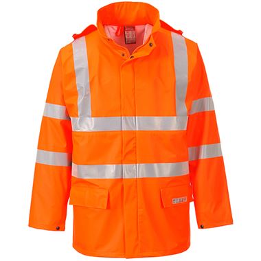 Portwest FR41 Orange Sealtex Flame Waterproof Flame Resistant Anti Static Hi Vis Jacket