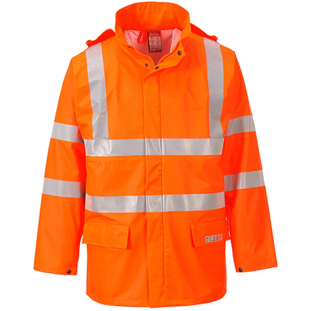 Portwest FR41 Orange Sealtex Flame Resistant Hi Vis Jacket