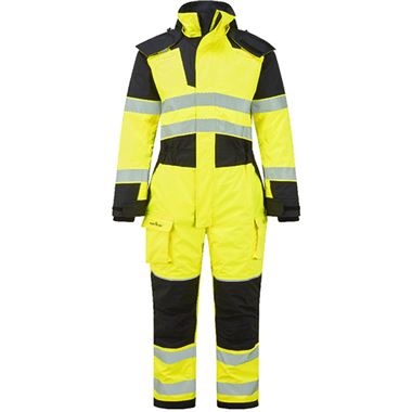 Portwest FR516 PW3 Modaflame Rain+ Multi-Norm Yellow Flame Resistant Anti Static Arc Hi Vis Winter Coverall