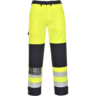 Portwest FR62 Yellow/Navy Bizflame Multi Flame Resistant Anti Static Arc Hi Vis Trousers