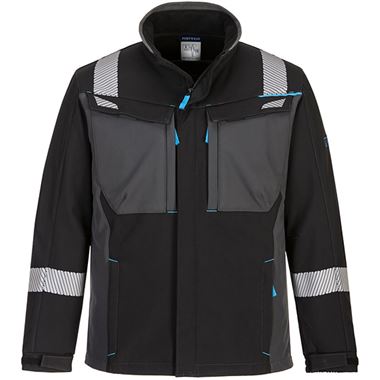 Portwest FR704 WX3 Stretch Black Modaflame Inherent Flame Resistant Anti Static Arc Softshell Jacket 280g (3L)