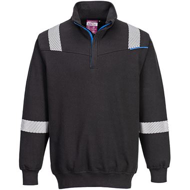 Portwest WX3 Modaflame Knit FR710 Inherent Flame Retardant Anti Static Arc Flash 1/4 Zip Sweatshirt