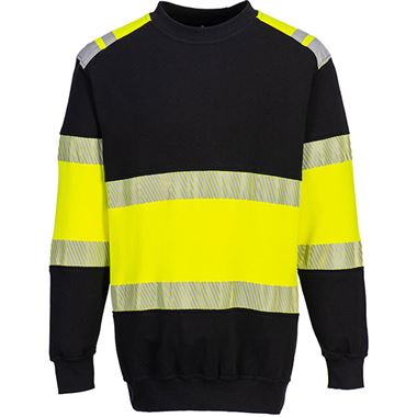 Portwest Modaflame PW3 FR716 Yellow ARC Flash Flame Retardant Inherent Hi Vis Class 1 Sweatshirt