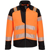 Portwest Modaflame PW3 FR718 Rail Orange Inherent Flame Retardant Anti Static Arc Flash Multi-Norm Hi Vis Softshell Jacket (3L)