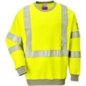 Portwest FR72 Yellow Modaflame Knit Inherent Flame Resistant Anti Static Arc Hi Vis Sweatshirt