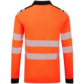 Portwest Modaflame PW3 FR734 Rail Orange Inherent Flame Retardant Anti Static Arc Flash Hi Vis Long Sleeve Polo Shirt