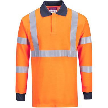 Portwest MV29 Modaflame Flame Resistant Hi Vis L/S Polo Shirt