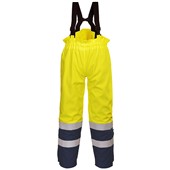 Portwest FR78 Yellow/Navy Bizflame Multi Rain Lined Waterproof Flame Resistant Anti Static Arc Hi Vis Trousers