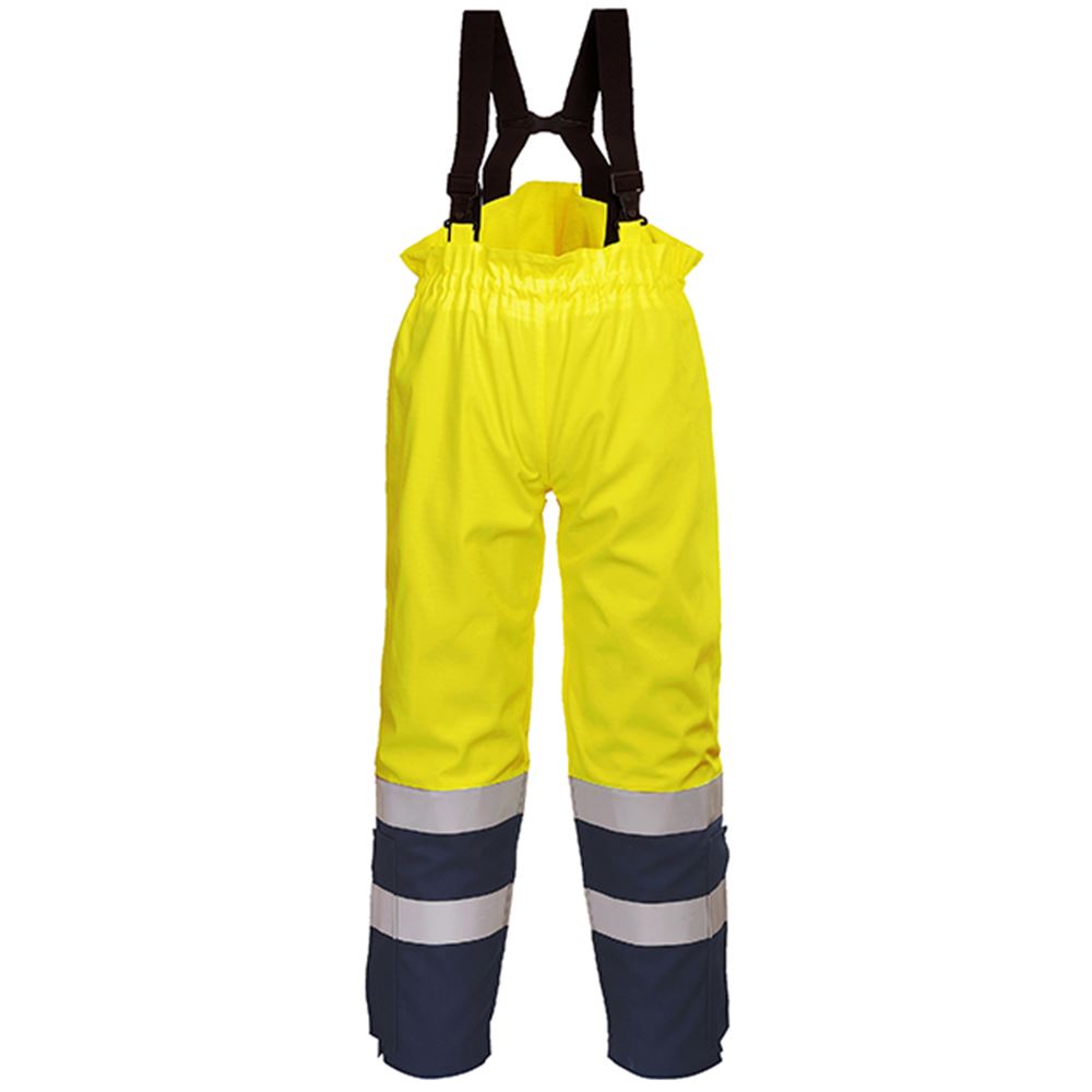 Portwest FR62 Hi Vis Flame Resistance Anti Static Trousers YELLOW/NAVY 