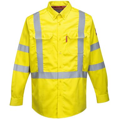 Portwest FR95 Yellow Bizflame 88/12 Flame Resistant Hi Vis Shirt