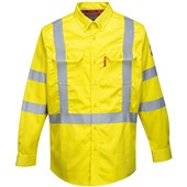 Portwest FR95 Yellow Bizflame 88/12 Flame Resistant Hi Vis Shirt