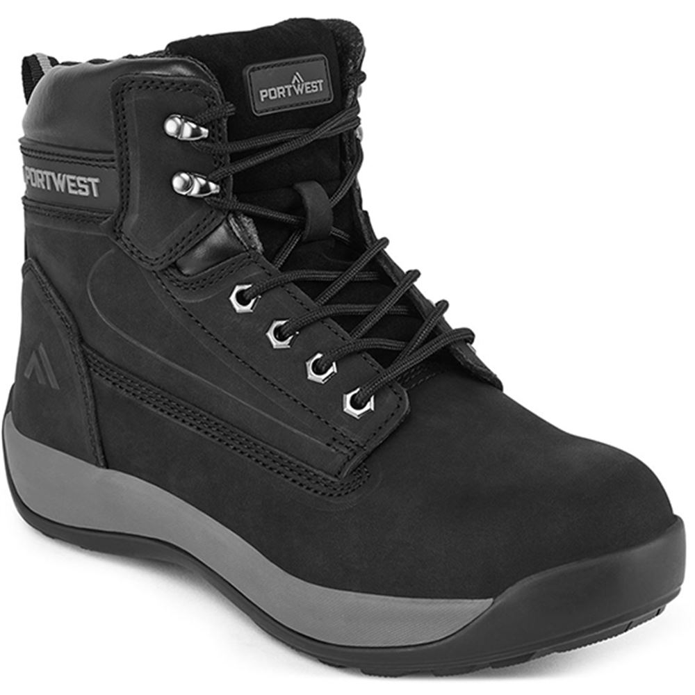 Portwest Steelite Bontgevoerde Beschermende Schoen S3 - Zwart, Maat 39 - FW05BKR39