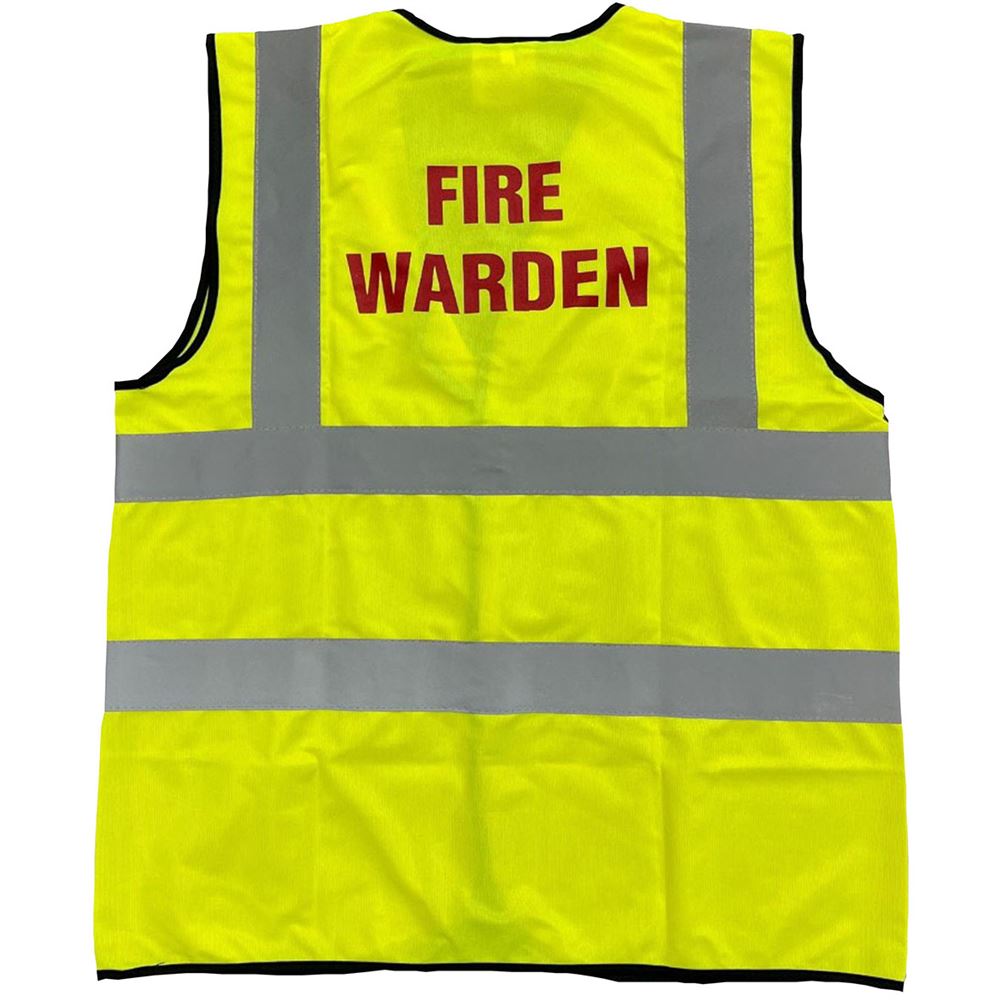 FIRE WARDEN Pre-Printed Yellow Hi Vis Vest