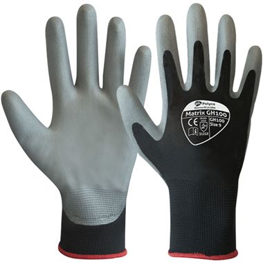 Polyco Matrix Shield GH100 Grip Gloves with PU Palm - 13g