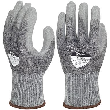 Polyco Shield GH500 Cut E Cut Resistant Glove with PU Palm Coating - 13g