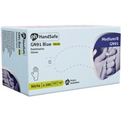 Polyco Handsafe GN91 Blue Nitrile Powder Free Disposable Examination Gloves AQL1.5 (Box 200)