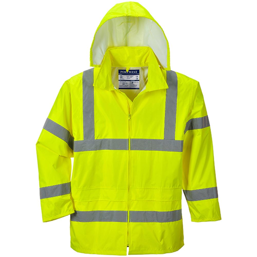 HI VIS Jacket Rain Work Coat  Waterproof High Visibility yellow or orange  H440 
