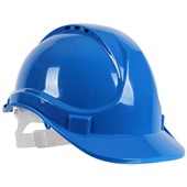 BlackRock Safety Helmet Hard Hat - Vented Slip Ratchet Standard Peak Blue