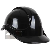 BlackRock Safety Helmet Hard Hat - Vented Slip Ratchet Standard Peak Black