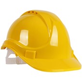 BlackRock Safety Helmet Hard Hat - Vented Slip Ratchet Standard Peak Yellow