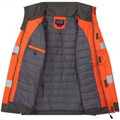 Leo Workwear Chivenor Orange EcoViz 4K Baffle Lined Waterproof Hi Vis Bomber Jacket 