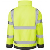 Leo Workwear Chivenor Yellow EcoViz 4K Baffle Lined Waterproof Hi Vis Bomber Jacket 