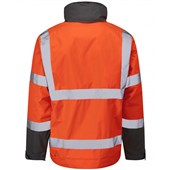 Leo Workwear Bickington Orange EcoViz 4K Superior Fleece Lined Waterproof Hi Vis Bomber Jacket