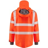 Leo Workwear Dartmoor Orange EcoViz 15K Mesh Lined Waterproof Breathable Hi Vis Bomber Jacket