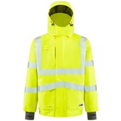Leo Workwear Dartmoor Yellow EcoViz 15K Mesh Lined Waterproof Breathable Hi Vis Bomber Jacket