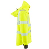 Leo Workwear Dartmoor Yellow EcoViz 15K Mesh Lined Waterproof Breathable Hi Vis Bomber Jacket