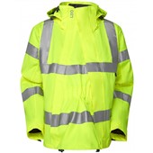 Leo Workwear Rosemoor Yellow Women's Waterproof Breathable Hi Vis Jacket with Maternity Expander