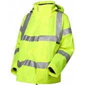 Leo Workwear Rosemoor Yellow Women's Waterproof Breathable Hi Vis Jacket with Maternity Expander