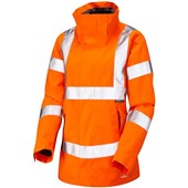 Leo Workwear Rosemoor Orange Mesh Lined Waterproof Breathable Women's Hi Vis Jacket 