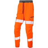 Leo Workwear Hawkridge Orange EcoViz 4X Stretch Hi Vis Jog Trouser