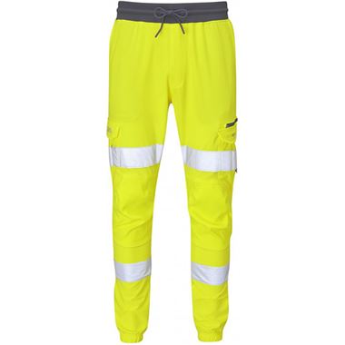 Leo Workwear Hawkridge Yellow EcoViz 4X Stretch Hi Vis Jog Trouser