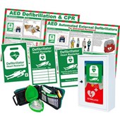 Schiller FRED PA-1 Automatic Defibrillator Bundle with Wall Cabinet