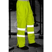 Leo Workwear Instow Yellow LTEC 10K Waterproof Breathable Hi Vis Cargo Trouser