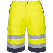 Portwest L043 Yellow Lightweight Polycotton Hi Vis Shorts