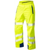 Leo Workwear Lundy Yellow LTEC 20K High Performance Waterproof Breathable Hi Vis Cargo Trouser