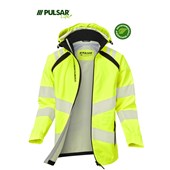 Pulsar Life LFE909 Yellow GRS Recycled Waterproof Breathable Hi Vis Shell Jacket
