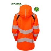 Pulsar Life LFE910 Rail Orange GRS Recycled Waterproof Breathable Hi Vis Shell Jacket