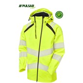 Pulsar Life LFE959 Yellow Women's GRS Recycled Waterproof Breathable Hi Vis Shell Jacket