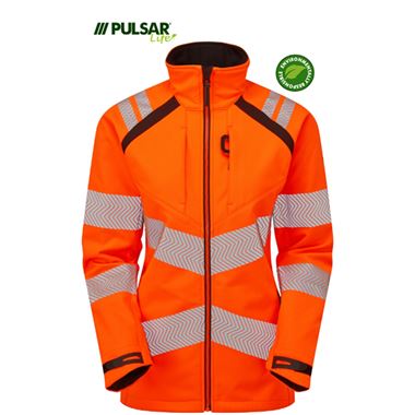 Pulsar Life LFE966 Rail Orange Women's GRS Recycled Hi Vis Softshell Jacket