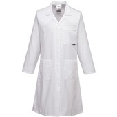 Portwest LW63 Women's White Polycotton Standard Coat 210g