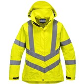 Portwest LW70 Yellow Womens Mesh Lined Waterproof & Breathable Hi Vis Jacket