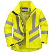 Portwest LW70 Yellow Womens Mesh Lined Waterproof & Breathable Hi Vis Jacket