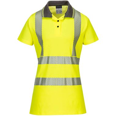 Portwest LW72 Yellow Womens Hi Vis Polo Shirt 