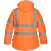 Portwest LW74 Orange Padded Waterproof Womens Hi Vis Jacket 