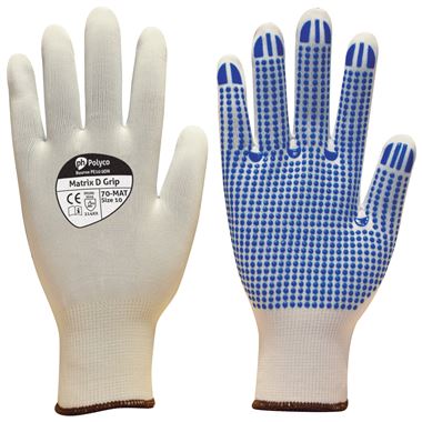 Polyco Matrix D Grip Gloves 70-MAT with PVC Dot Palm - 13g